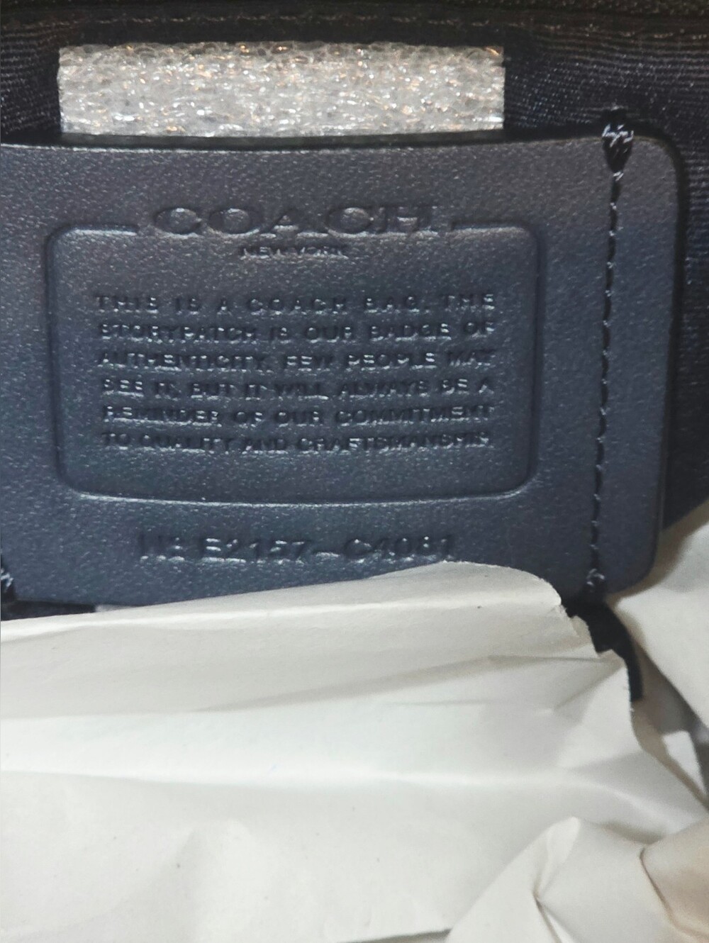 Coach RARE Rowan Colorblock Satchel Crossbody Purse Midnight Blue Chalk Bag - Picture 11 of 16